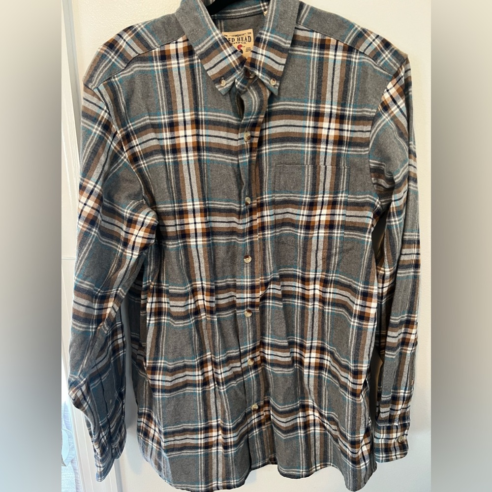 Red Head Blue Flannel - Size Large